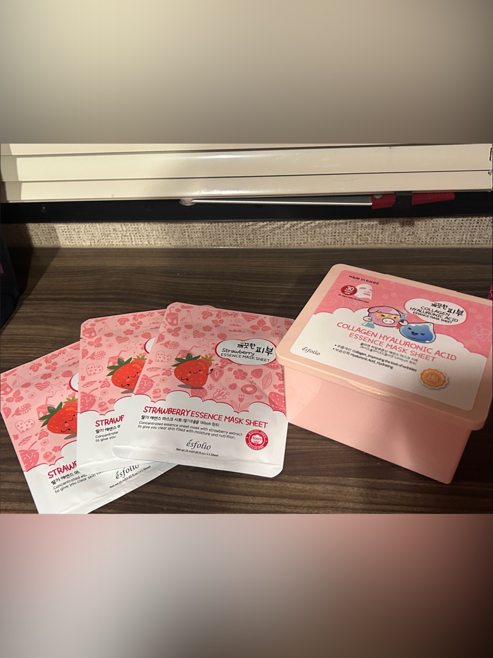 esfolio Strawberry Essence Mask Sheet - Pink Hydrating Face Masks (Single Pack)
